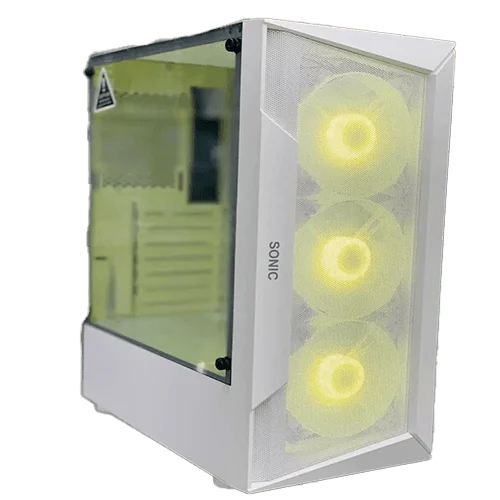 Sonic R28 ATX ARGB Gaming Case with 3 RGB Fans - White