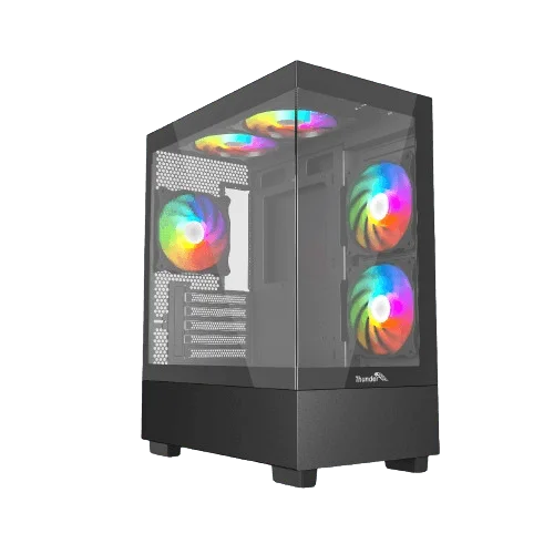 Thunder Black Fox TGC-747 Infinity Micro ATX RGB Gaming Case - Black