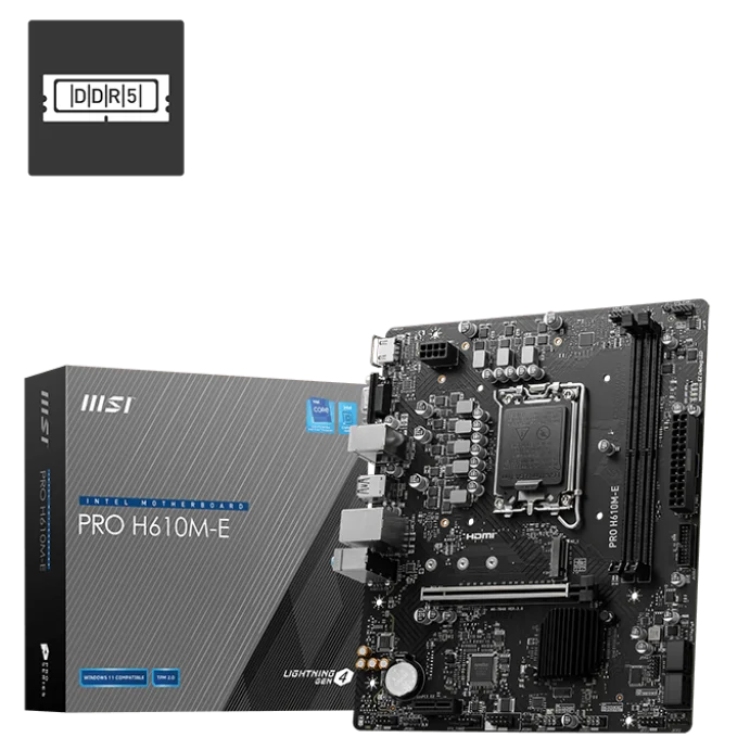 MSI PRO H610M-E LGA1700 DDR5 Micro-ATX Motherboard