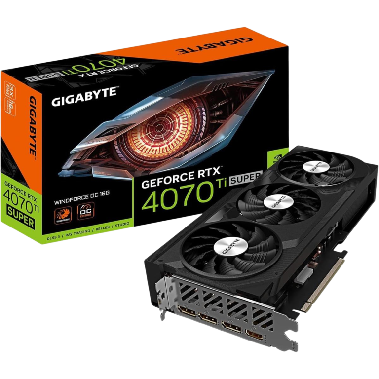 Gigabyte RTX 4070 Ti Super Gaming OC graphics card.