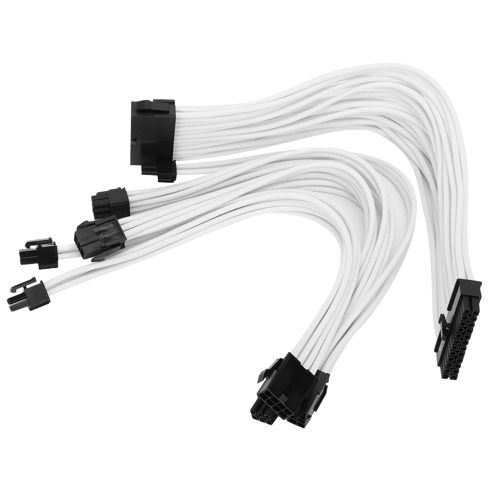 AA Tiger White NON-RGB Sleeves Cables (24-PIN, 2x 8-PIN) Pakistan – A…