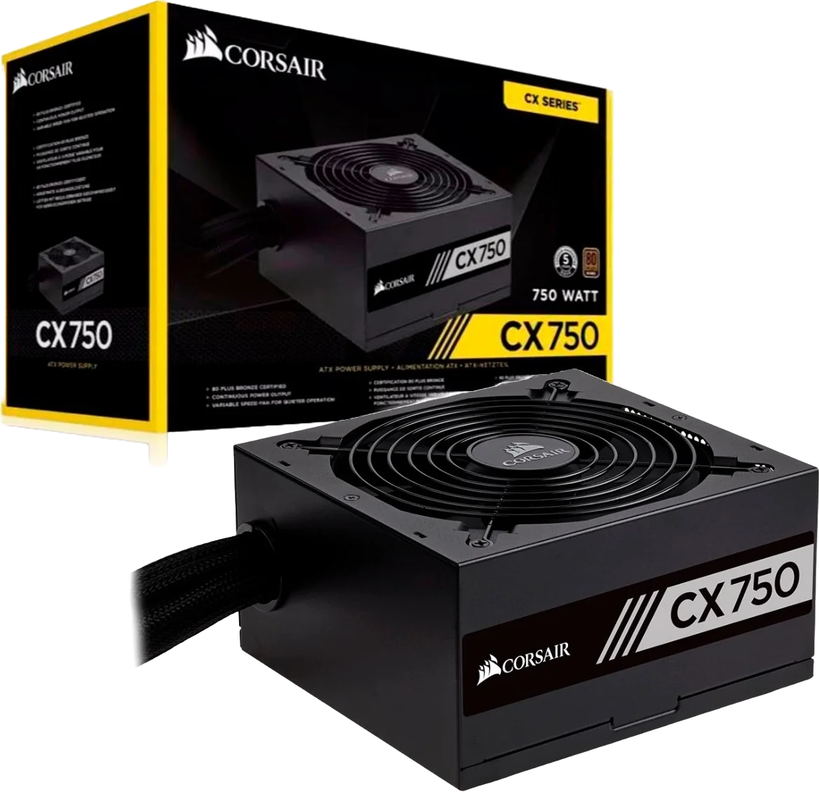 CORSAIR CX Series CX750 750W 80 PLUS Bronze ATX Power Supply