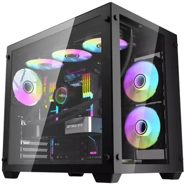 DarkFlash Aigo C285 ATX Gaming Case - Black