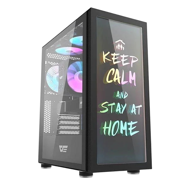 DarkFlash DK210 Tempered Glass ATX Gaming Case - Black