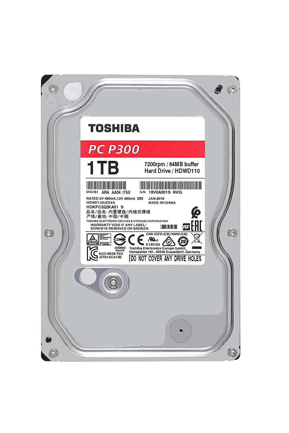 Toshiba 1TB 3.5" SATA HDD