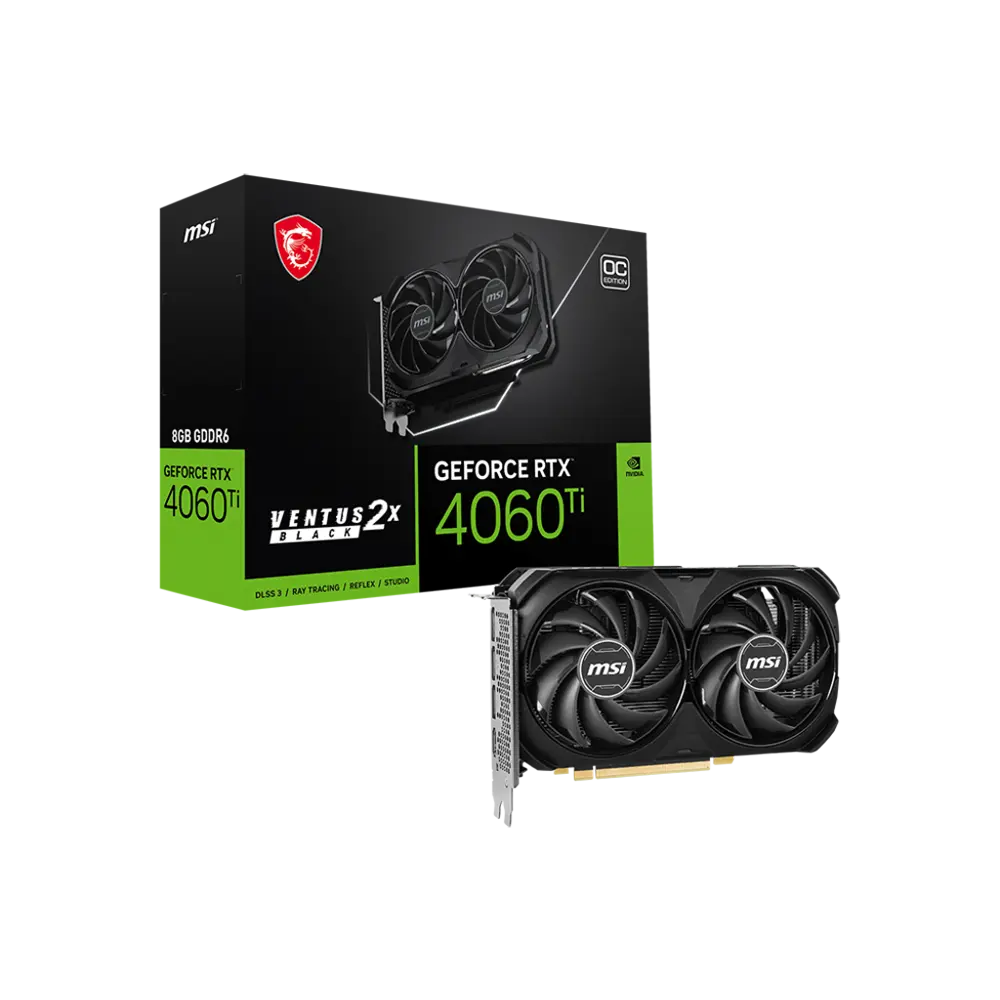 MSI GeForce RTX 4060Ti VENTUS 2X BLACK 16G OC NEW - Buy Now!