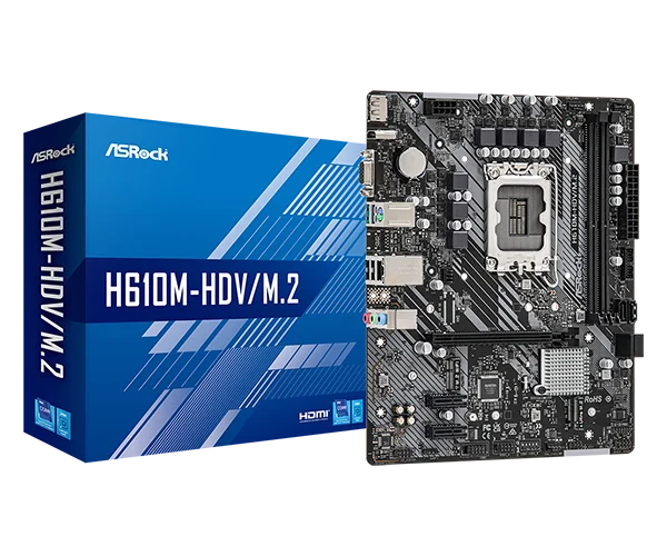 ASRock H610M-HVS/M.2 R2.0 LGA1700 DDR4 Micro-ATX Motherboard