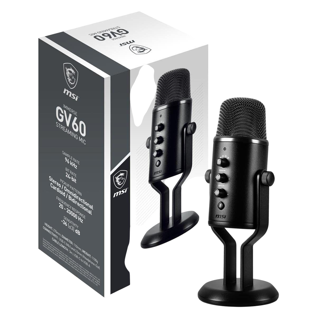 MSI Immerse GV60 USB Streaming Microphone | 24-bit/96 kHz | Best Price in Pakistan