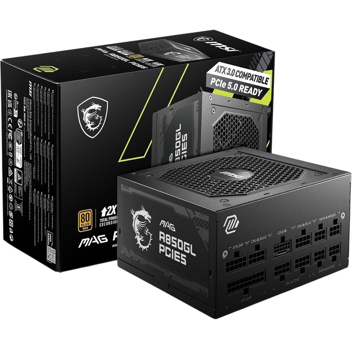 MSI MAG A850GL PCIE5 850W 80+ Gold Fully Modular ATX 3.0 Power Supply | Best Price in Pakistan