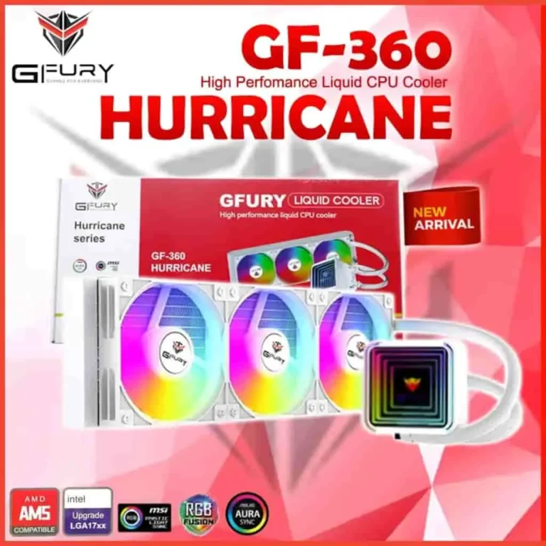GFury HURRICAN GF-360 360mm ARGB AIO Liquid CPU Cooler - White
