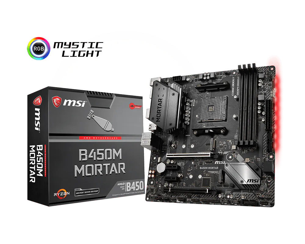 MSI B450M MORTAR AM4 DDR4 Micro-ATX Motherboard (Used)