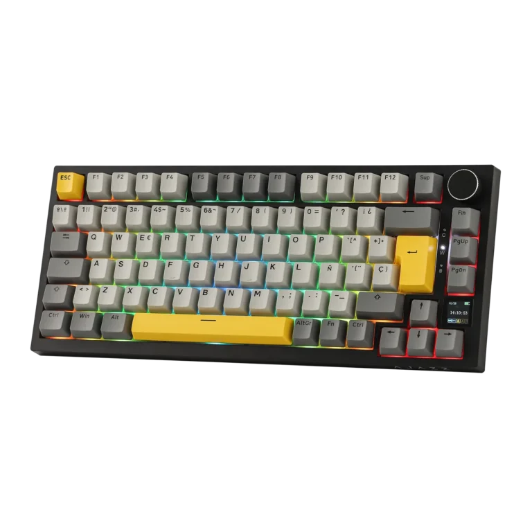 AJAZZ AK820 PRO Wireless Mechanical Keyboard - Gray Yellow