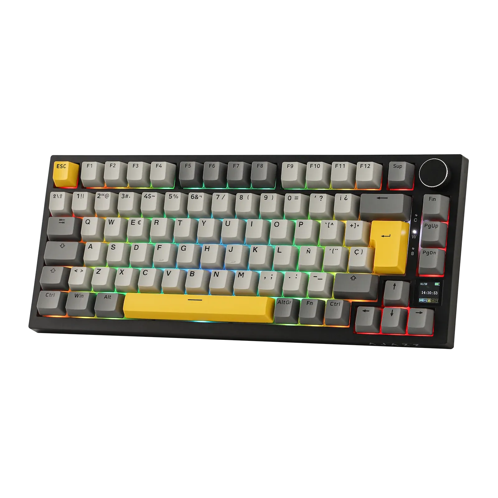 AJAZZ AK820 PRO Wireless Mechanical Keyboard - Gray Yellow
