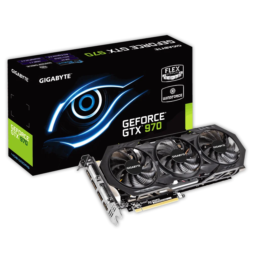 GIGABYTE GeForce GTX 970 WINDFORCE 3X OC 4GB GDDR5 Graphics Card
