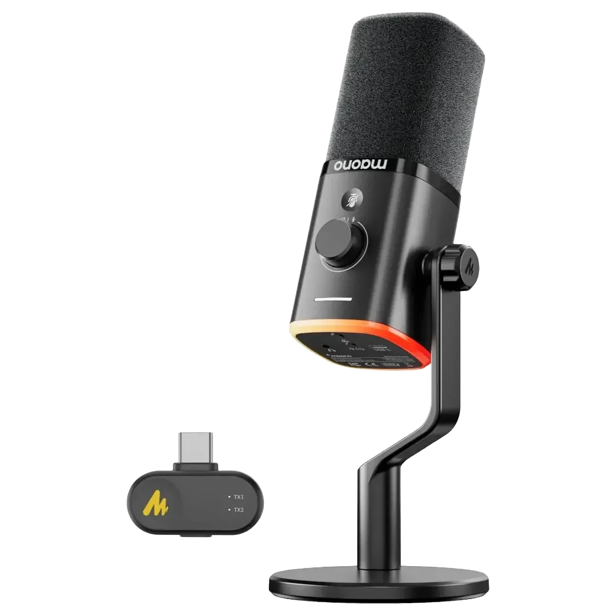 MAONO PD100W Wireless & USB Dynamic Microphone - Black