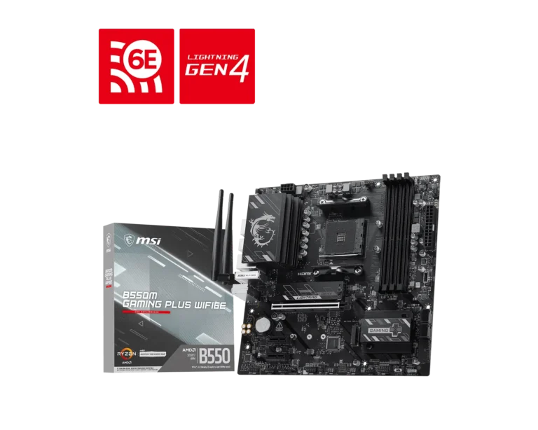 MSI B550M GAMING PLUS WIFI6E AM4 DDR4 Micro-ATX Motherboard