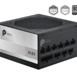 MSI PRO A850PL PCIE5 850W 80 PLUS Platinum Fully Modular ATX 3.1 Power Supply