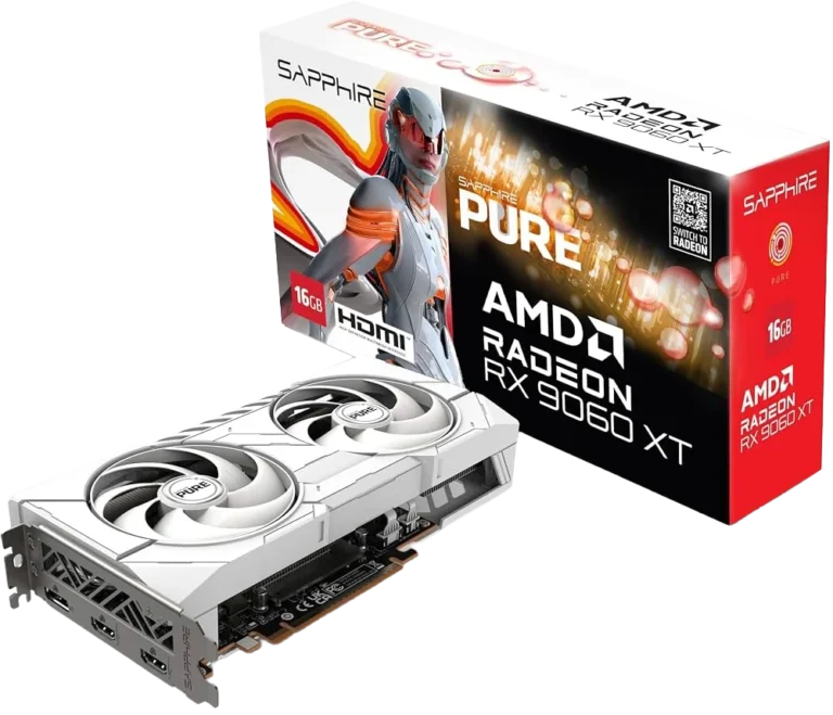 SAPPHIRE PURE AMD Radeon RX 9060 XT OC 16GB GDDR6 Graphics Card
