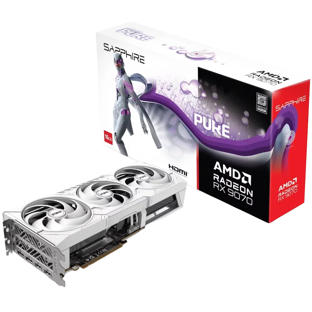 SAPPHIRE PURE AMD Radeon RX 9070 OC 16GB GDDR6 Graphics Card